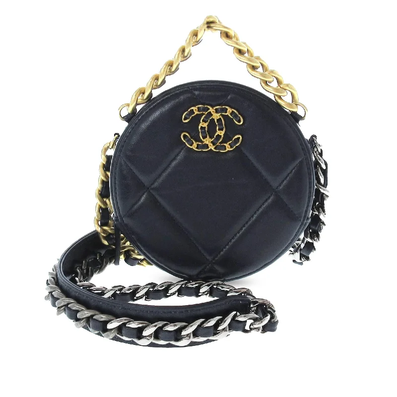 Chanel 19 Round Lambskin Clutch With Chain (SHG-6cbrO9)