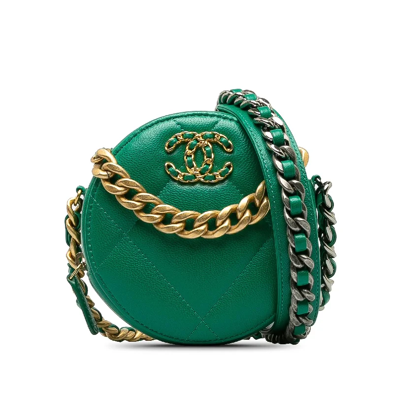 Chanel 19 Round Lambskin Clutch With Chain (SHG-pjBnNJ)