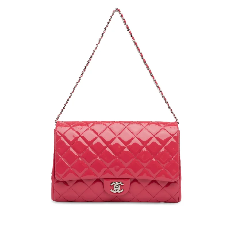 Chanel CC Quilted Patent Clutch with Chain (SHG-BPixGf)