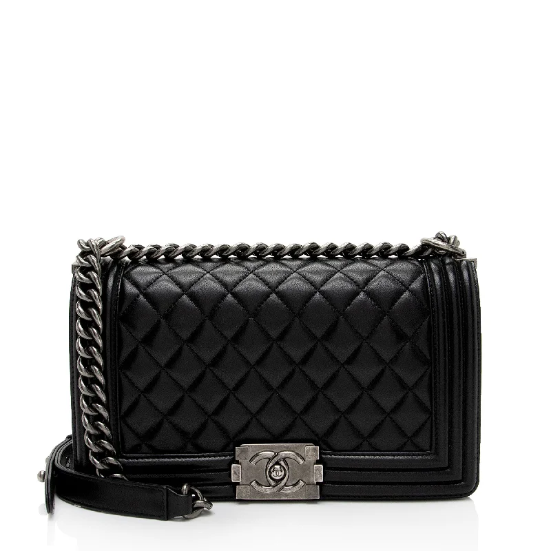 Chanel Lambskin Old Medium Boy Bag (SHF-hdtBBY)