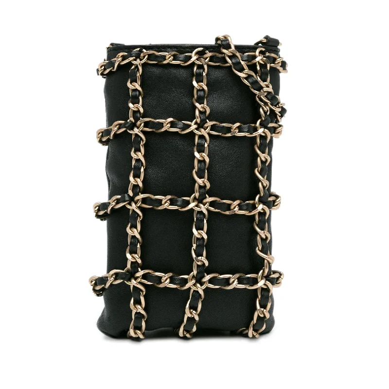 Chanel Lambskin Tech Me Out Clutch With Chain (SHG-V9wJ7z)