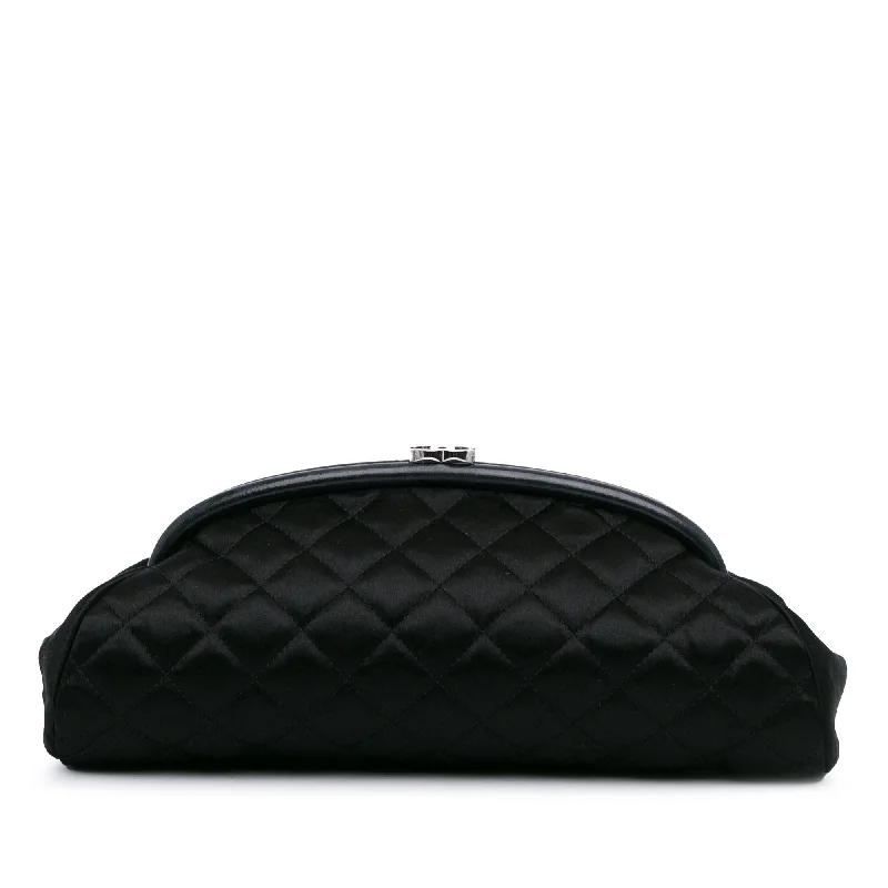 Chanel Quilted Satin Timeless Clutch (SHG-CBcot3)