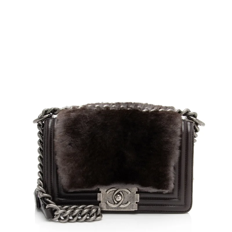 Chanel Rabbit Fur Small Boy Bag (SHF-6aZlP5)