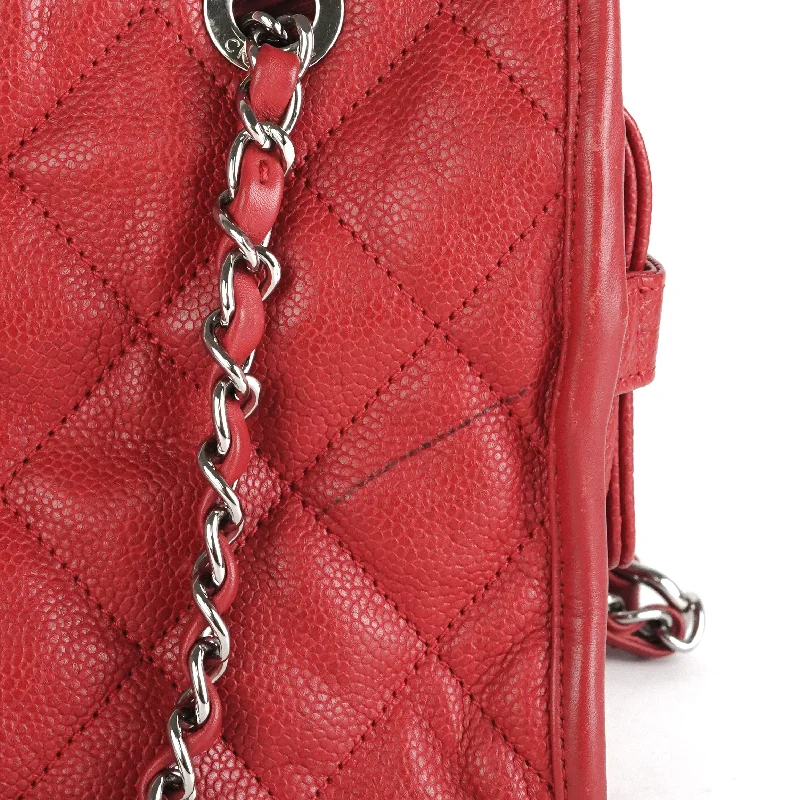 Chanel Shoulder Bag Caviar Red