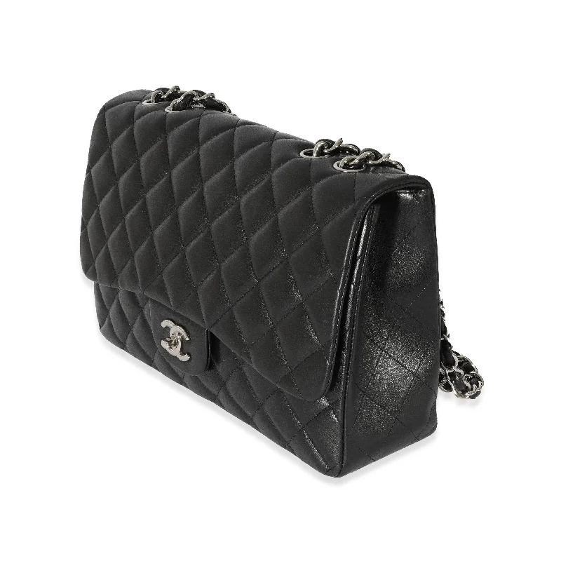 Chanel Black Lambskin Jumbo Single Flap Bag