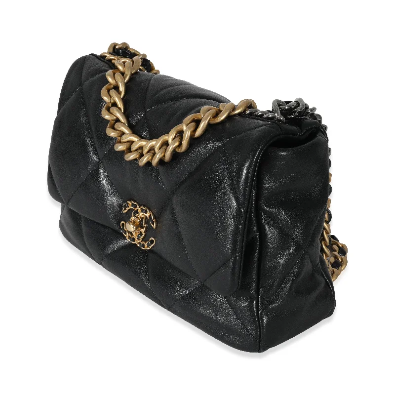 Chanel Black Quilted Lambskin Large Chanel 19 Flap Bag