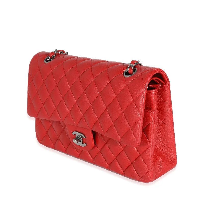 Chanel Red Lambskin Medium Classic Double Flap Bag