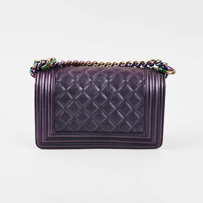 Chanel Small Boy Mermaid Iridescent Purple Shoulder Bag