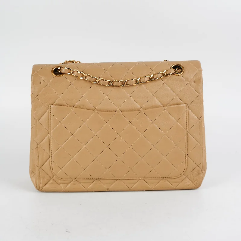 Chanel Vintage Square Double Flap Beige Lambskin - Series 1