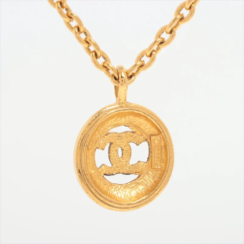 Chanel Circle Coco Logo Gold Necklace Costume Jewellery