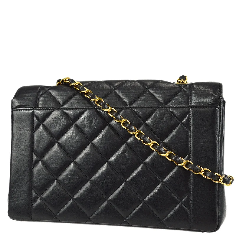 Chanel Medium Diana Chain Shoulder Bag Black Lambskin