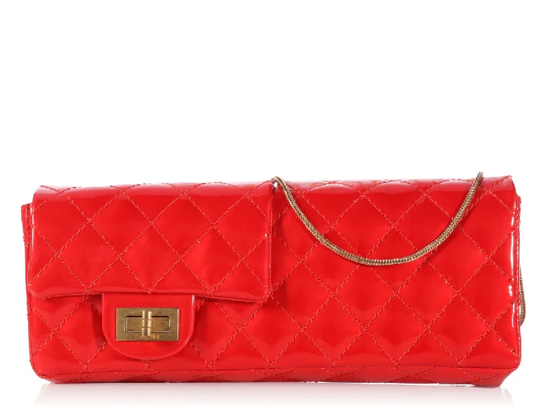 Chanel Red Patent Reversible Reissue Clutch