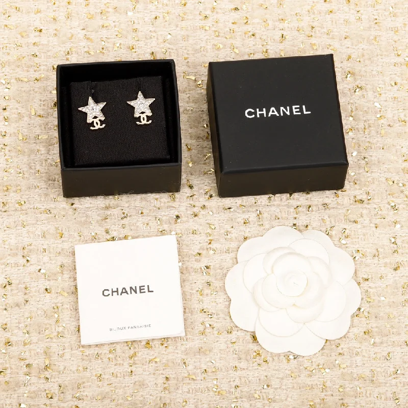 Chanel pentagram silver earrings EA243