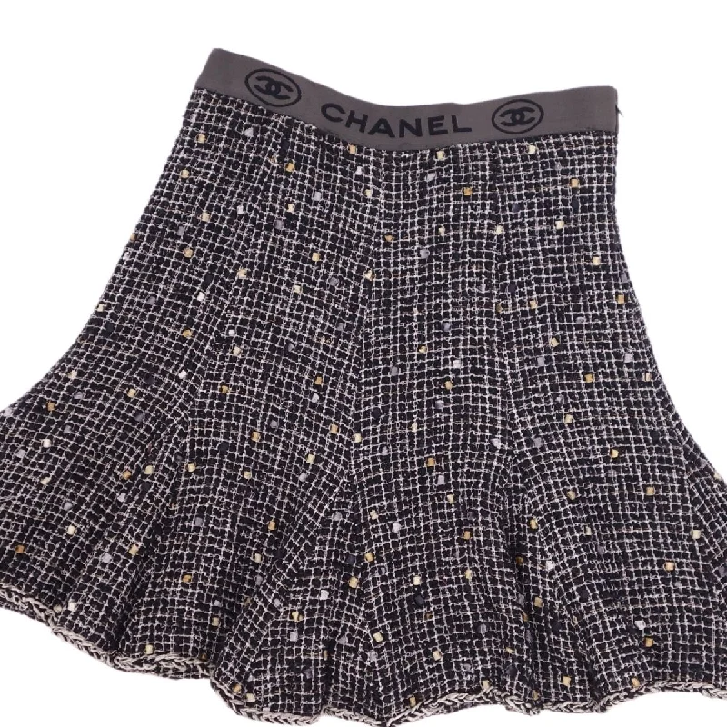 Chanel 06P Shirt Short  Tweed Coco Bottoms  36 Black