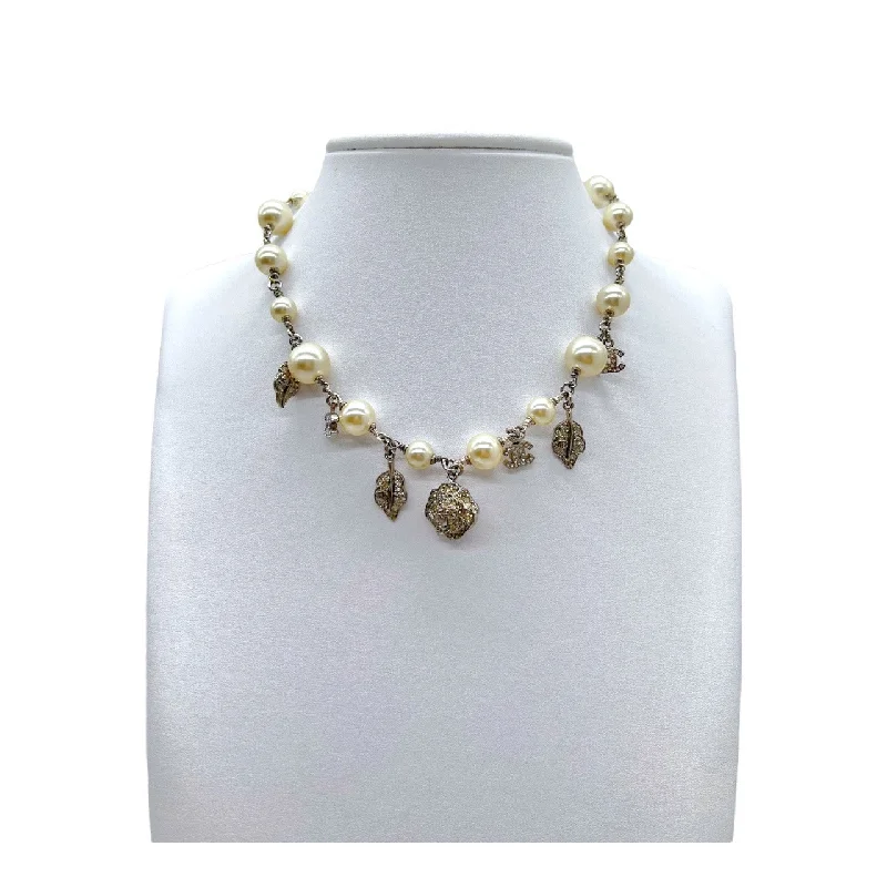 Chanel Vintage Pearl Charm Choker Necklace