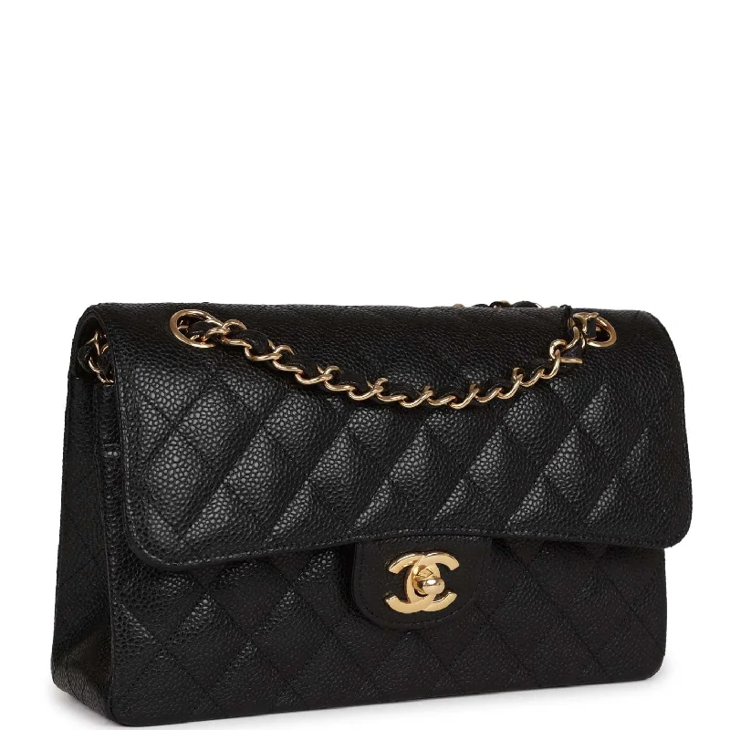 Chanel Small Classic Double Flap Black Caviar Gold Hardware