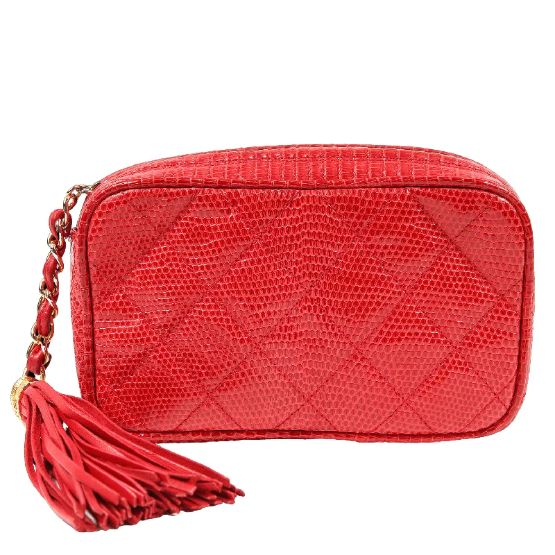 Chanel Braise Red Lizard Clutch