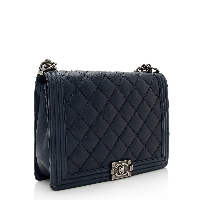 Chanel Calfskin Double Stitch Large Boy Bag (22183)