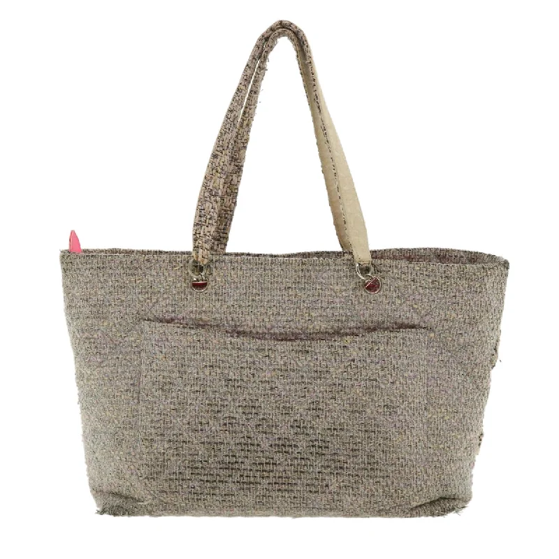 CHANEL Cambon Line Tote Bag Pink Gray CC  am3204