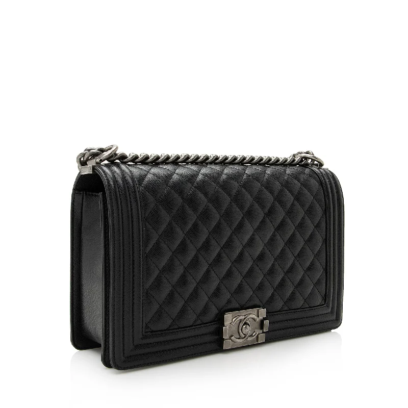 Chanel Caviar Leather New Medium Boy Bag (22701)