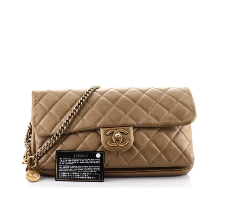 CHANEL CC CROWN QUILTED LAMBSKIN FLAP BAG