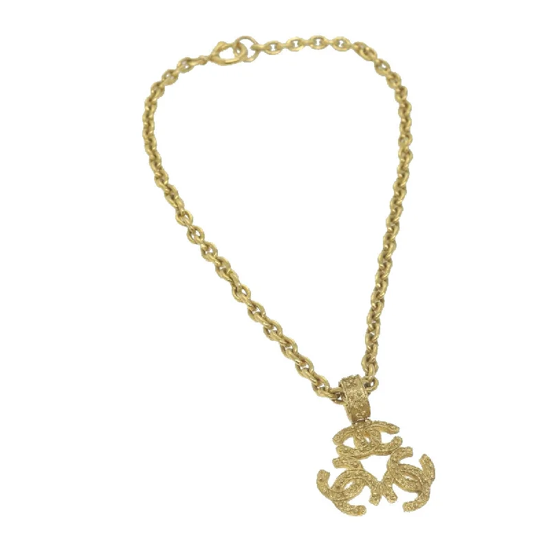 CHANEL COCO Mark Chain Necklace Gold CC  ar11353