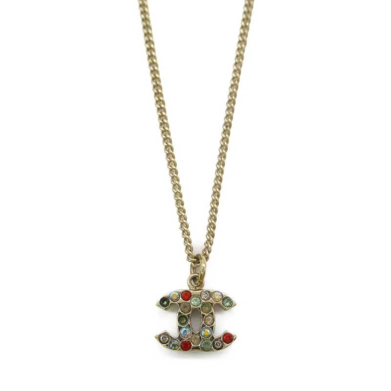 Chanel Coco Necklace Collar Jewelry GP (Gen ) Rhinestone  Gold /Multi-Color 【Multi-Color】 Rhinestone