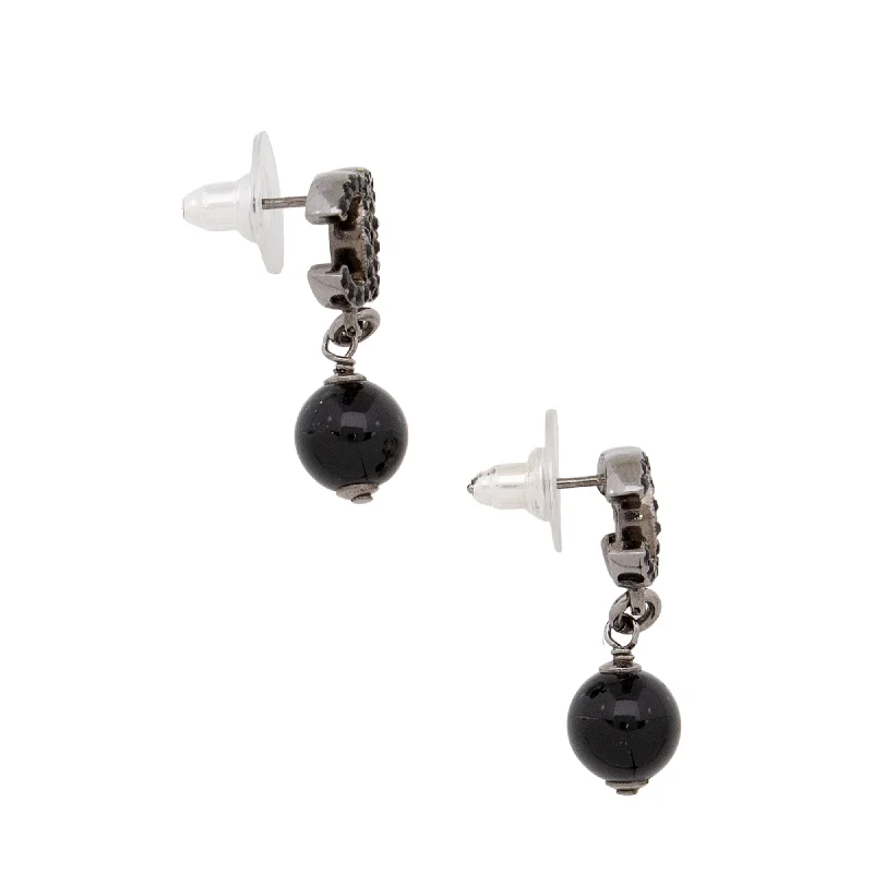 Chanel Crystal CC Bead Drop Earrings (UM6W64)