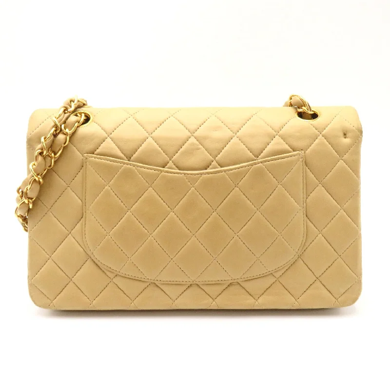 Chanel Double Flap Chain Shoulder Shoulder Bag  Beige S/Cards