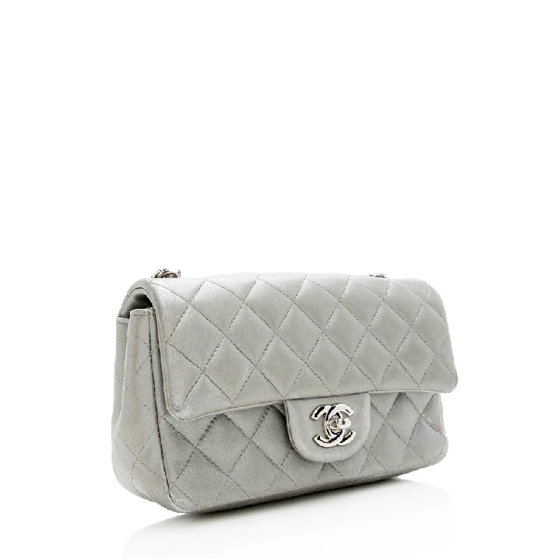 Chanel Metallic Lambskin Rectangular Mini Flap Bag (20482)