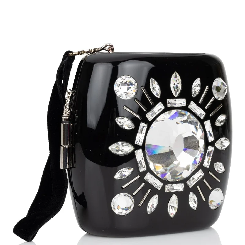 Chanel Minaudière Jewel Clutch Black Resin Silver Hardware