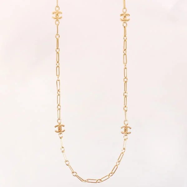 CHANEL Mini Cc Mark Long Chain Necklace