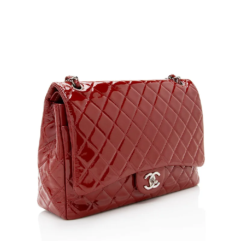 Chanel Patent Leather Classic Maxi Double Flap Bag (19647)