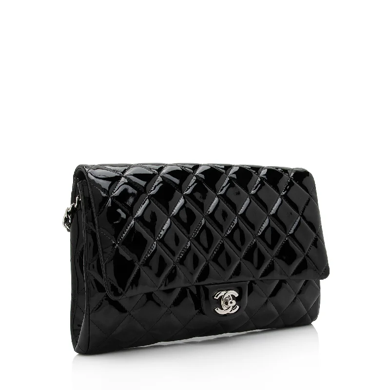 Chanel Patent Leather Flap Clutch on Chain (9c9WQx)