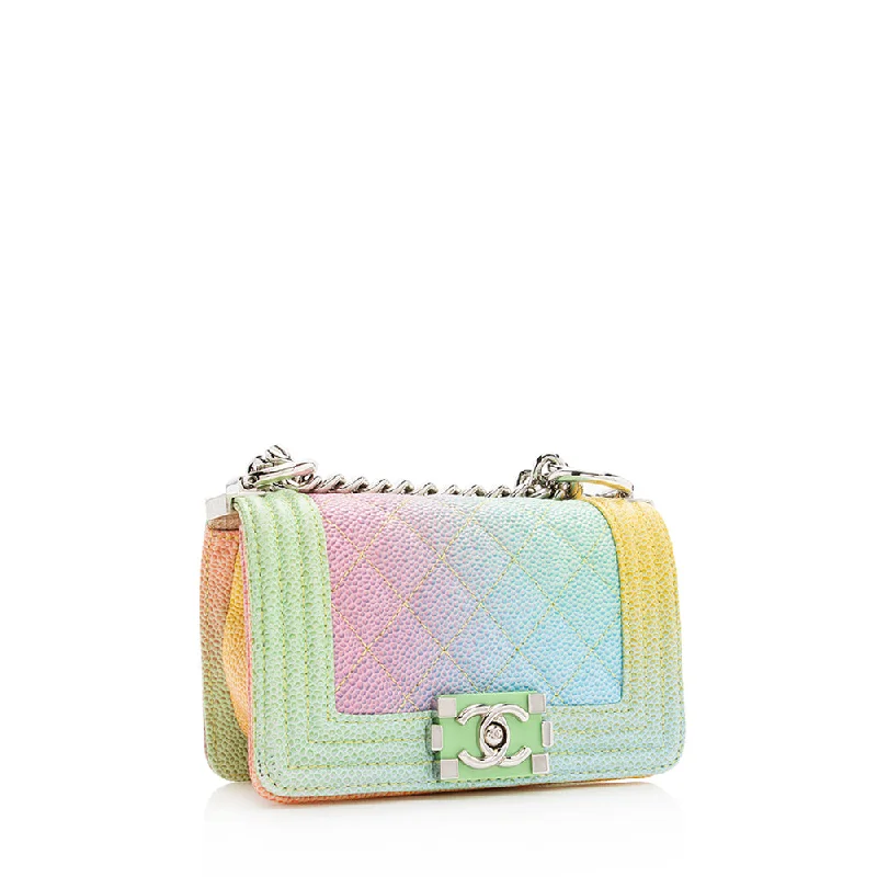 Chanel Quilted Caviar Leather Rainbow Paris-Cuba Mini Boy Bag - FINAL SALE (18995)