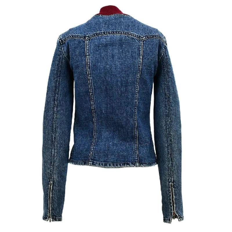 Chanel Single Breasted Denim Jacket Blue 00A #34