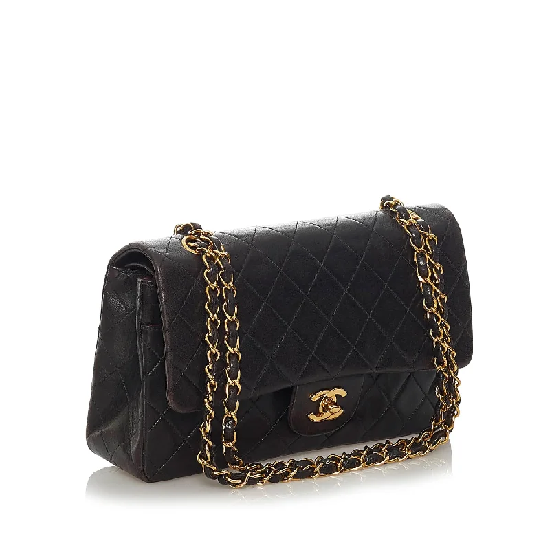 Chanel Small Classic Lambskin Leather Double Flap Bag (28853)