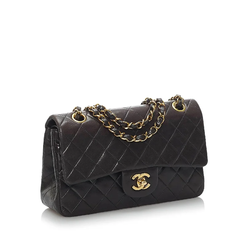 Chanel Small Classic Lambskin Leather Double Flap Bag (34199)