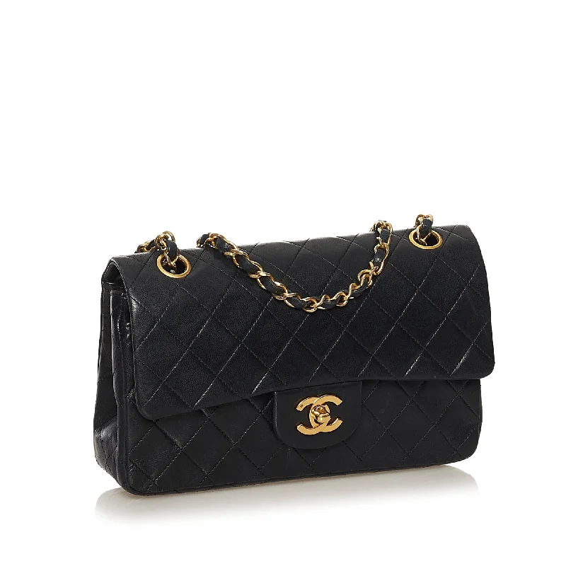 Chanel Small Classic Lambskin Leather Double Flap Bag (34538)