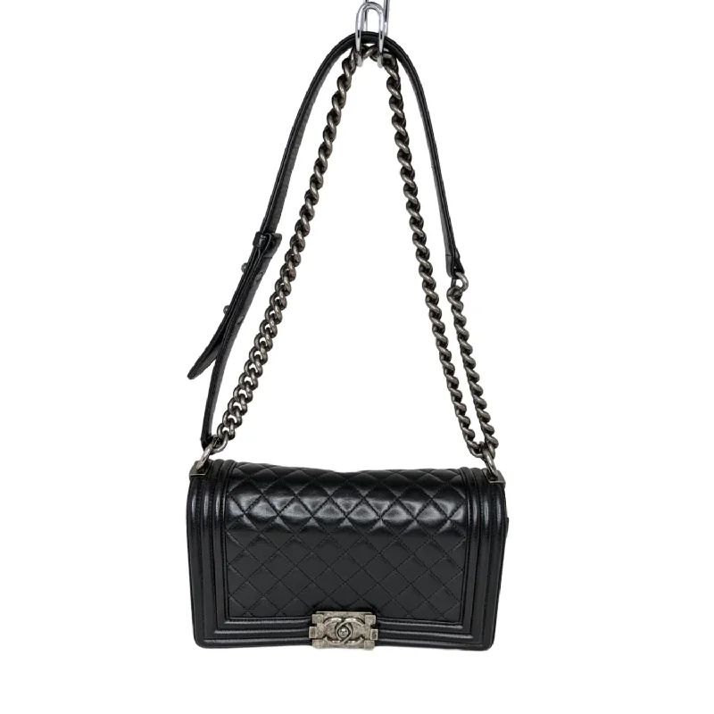 Chanel Black Quilted Calfskin Medium Boy Bag