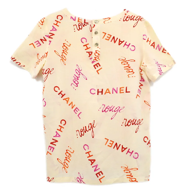 Chanel 1996 Spring logo-print silk T-shirt #40