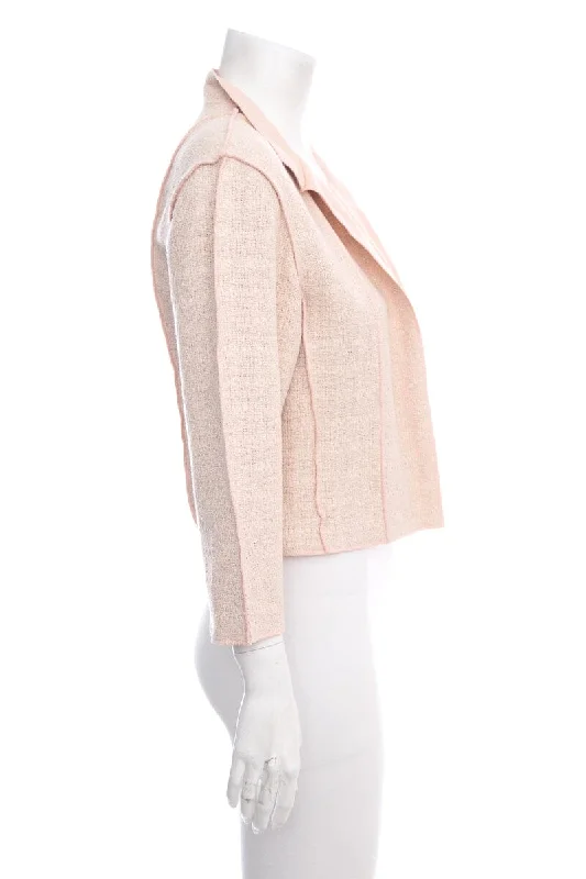 Chanel 1999 Pink Woven Linen Jacket SZ 36