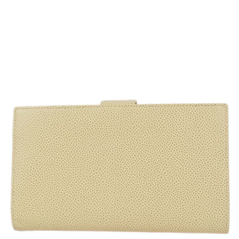 Chanel 2000-2001 Ivory Caviar Bifold Long Wallet Purse