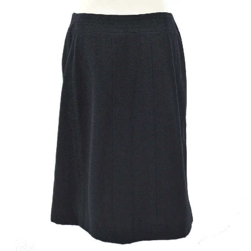 Chanel 2001 Fall buttoned A-line cashmere wrap skirt #34