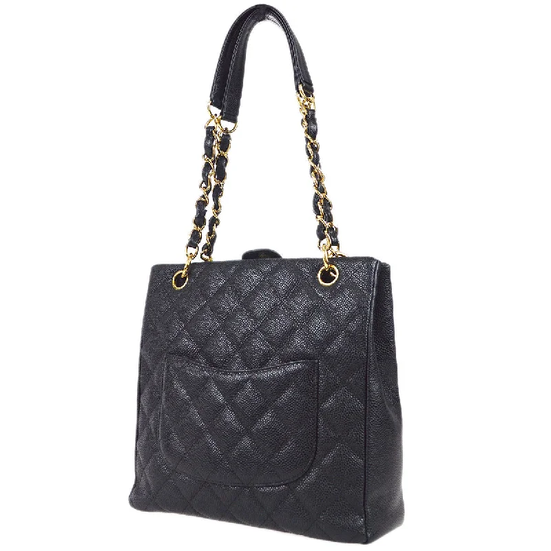 Chanel 2004-2005 Petite Shopping Tote PST Black Caviar