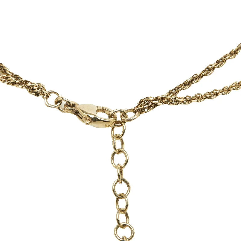 CHANEL CC Drop Pendant Necklace Costume Necklace