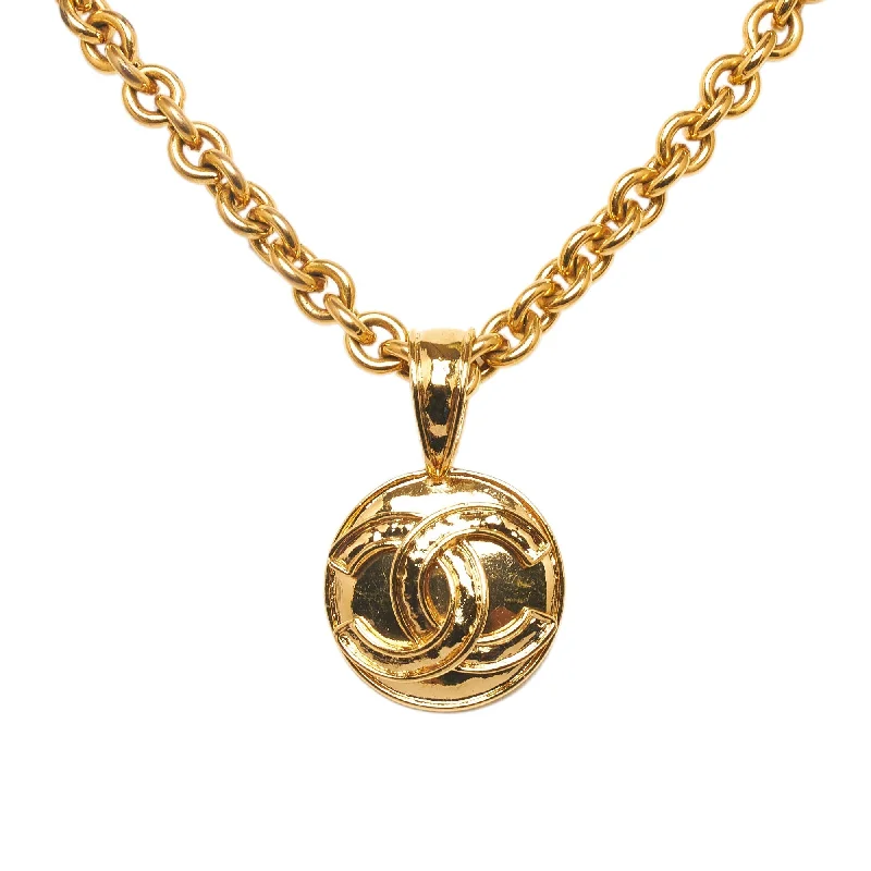 CHANEL CC Round Medallion Necklace Costume Necklace