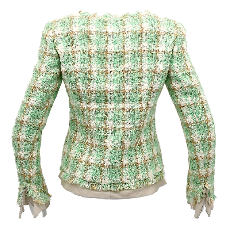 Chanel Collarless Jacket Green 23 #38