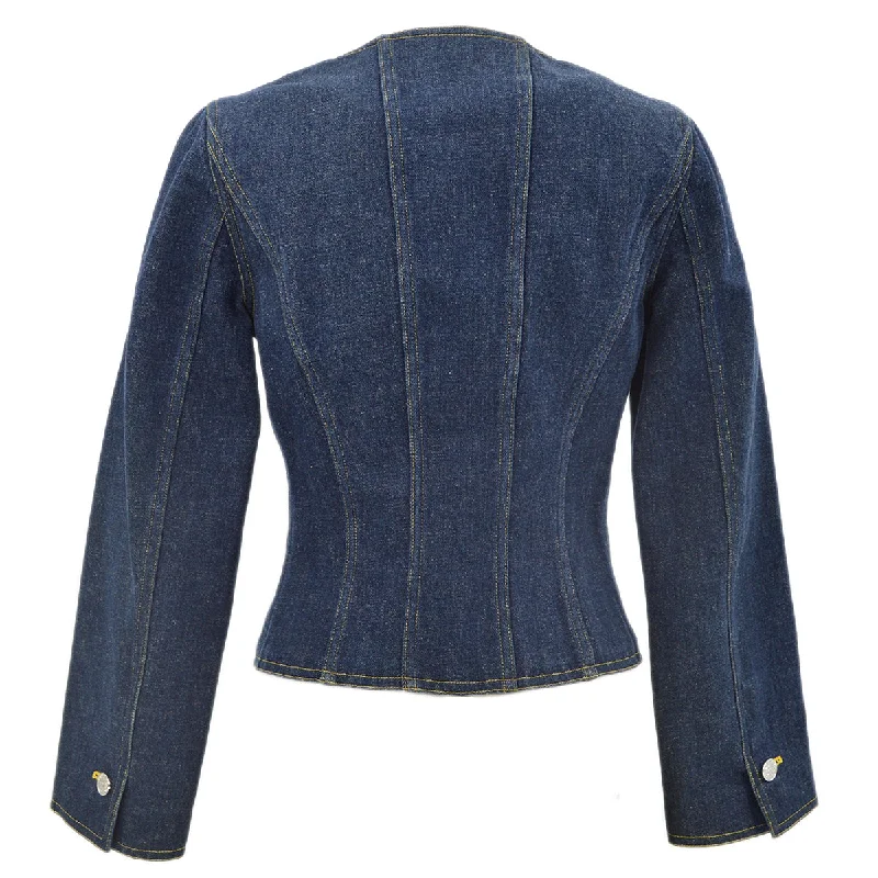 Chanel Fall 1996 Collarless Denim Jacket #34