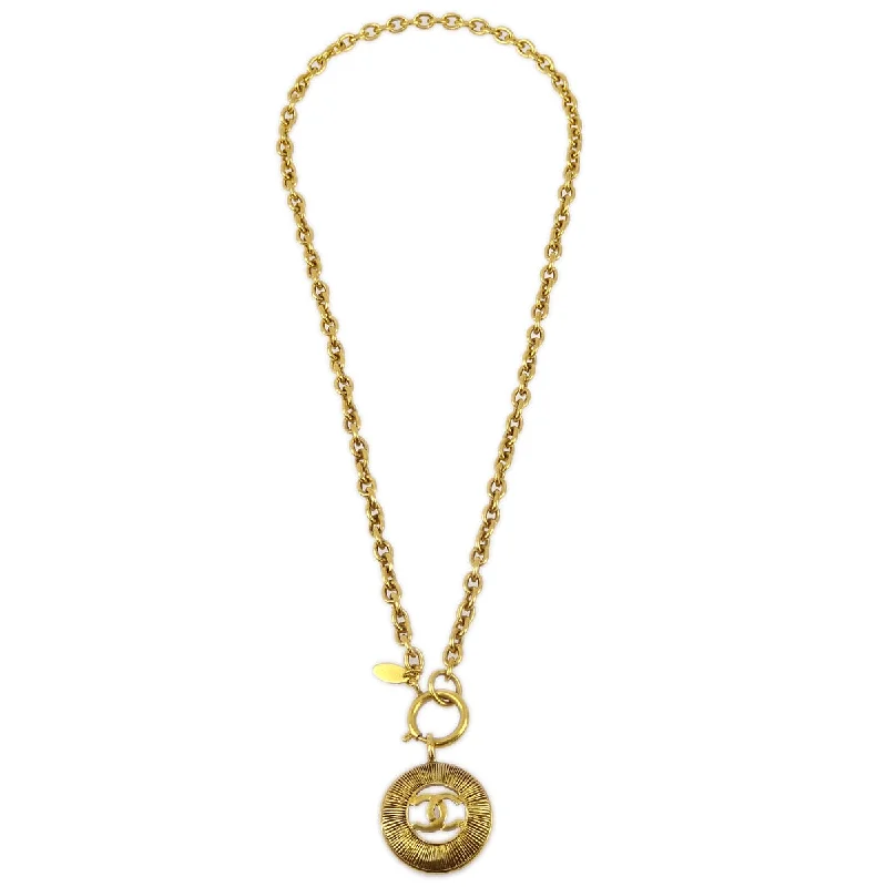 Chanel Gold Medallion Pendant Necklace 3847